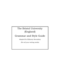 The Bristol University (England) Grammar and Style Guide