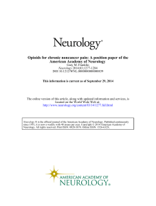 Opioids For Chronic Noncancer Pain: A Position Paper of The