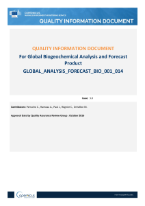 QUALITY INFORMATION DOCUMENT For Global Biogeochemical
