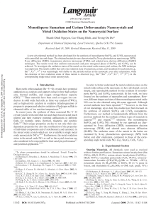 Monodisperse Samarium and Cerium Orthovanadate Nanocrystals