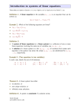 Introduction to systems of linear equations
