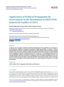 Application of Political Propaganda by Government in the