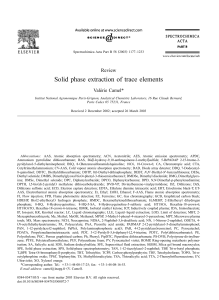 Solid phase extraction of trace elements