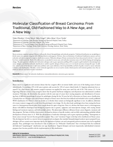 Molecular Classification of Breast Carcinoma: From Traditional, Old