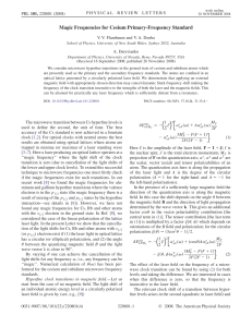 Magic Frequencies for Cesium Primary