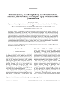 Relationship among phenotypic plasticity