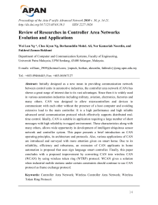 Review of Researches in Controller Area Networks Evolution and