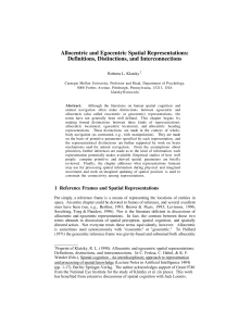 Allocentric and Egocentric Spatial Representations