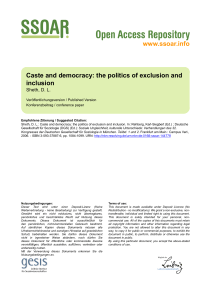 Caste and Democracy: The Politics of Exclusion and