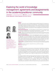 Exploring the world of knowledge management: agreements and