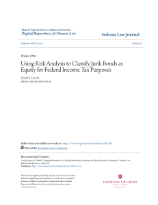 Using Risk Analysis to Classify Junk Bonds as Equity for Federal