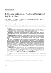 Rethinking Sedation and Agitation Management in Critical Illness