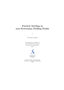 Particle Settling in non-Newtonian Drilling Fluids