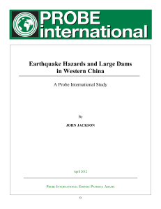 Earthquake Hazards and Large Dams in Western China