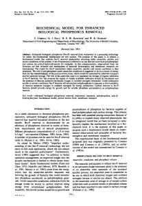biochemical model for enhanced biological phosphorus removal