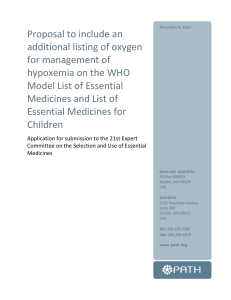 Annex II. Listing of oxygen medicinal gas in the WHO Model Formulary