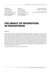 THE IMPACT OF PROMOTION IN FRANCHISING