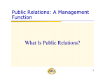 A Management Function What Is Public Relations?