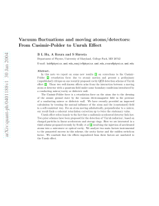 Vacuum fluctuations and moving atoms/detectors: From Casimir