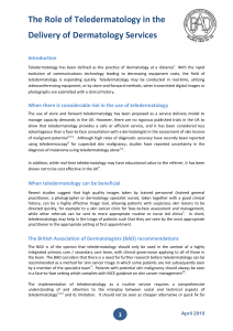 The Role of Teledermatology in the Delivery of Dermatology Services