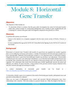 Module 8: Horizontal Gene Transfer