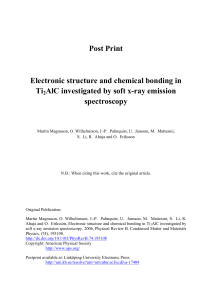 Post Print Electronic structure and chemical bonding in Ti2AlC