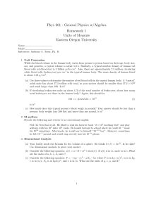Phys 201 - General Physics w/Algebra Homework 1