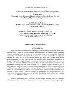 Antioxidants and other functional extracts from sugarcane 1