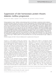 Suppression of islet homeostasis protein thwarts diabetes