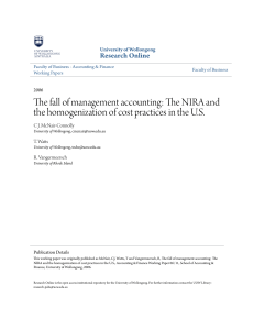 The fall of management accounting: The NIRA