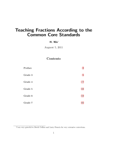 Teaching Fractions According to the Common Core