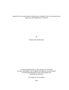 HIGH FRUIT SUGAR CHARACTERIZATION, INHERITANCE AND