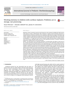 Working memory in children with cochlear implants: Problems are in