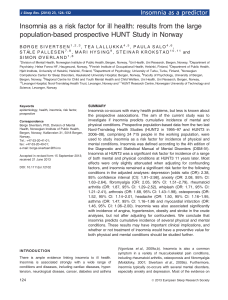 Insomnia as a risk factor for ill health: results