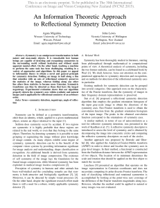 An Information Theoretic Approach to Reflectional Symmetry Detection