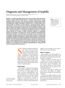 Diagnosis and Management of Syphilis