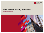 What makes writing `academic`? - Macquarie University