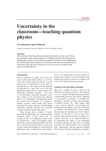 Uncertainty in the classroom