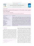 Evaluation of antimicrobial properties of four plant extracts against