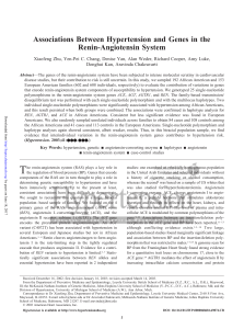 Associations Between Hypertension and Genes in the Renin