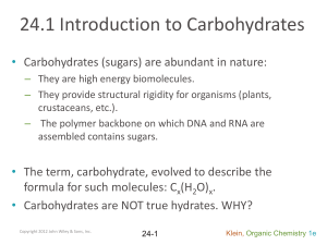 24.1 Introduction to Carbohydrates