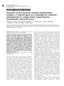 Exclusion of the neuronal nicotinic acetylcholine receptor 7 subunit
