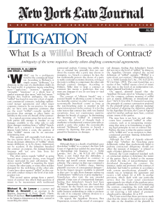 Litigation: What is a Willful Breach of Contract?