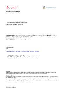 University of Groningen Photo-ionization studies of nebulae