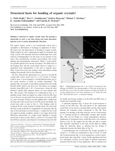 Structural basis for bending of organic crystals{