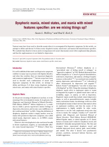 Dysphoric mania, mixed states, and mania with mixed features