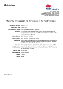 Maternity - Decreased Fetal Movements in the Third Trimester
