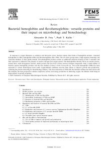 Bacterial hemoglobins and flavohemoglobins: versatile proteins and