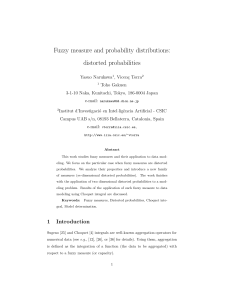 Fuzzy measure and probability distributions: distorted