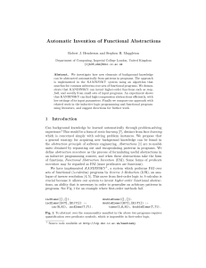 Automatic Invention of Functional Abstractions